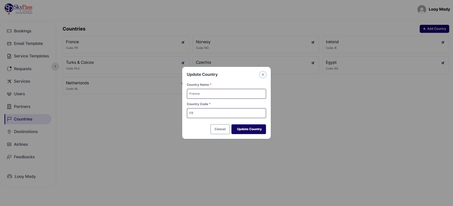 Country Settings Management