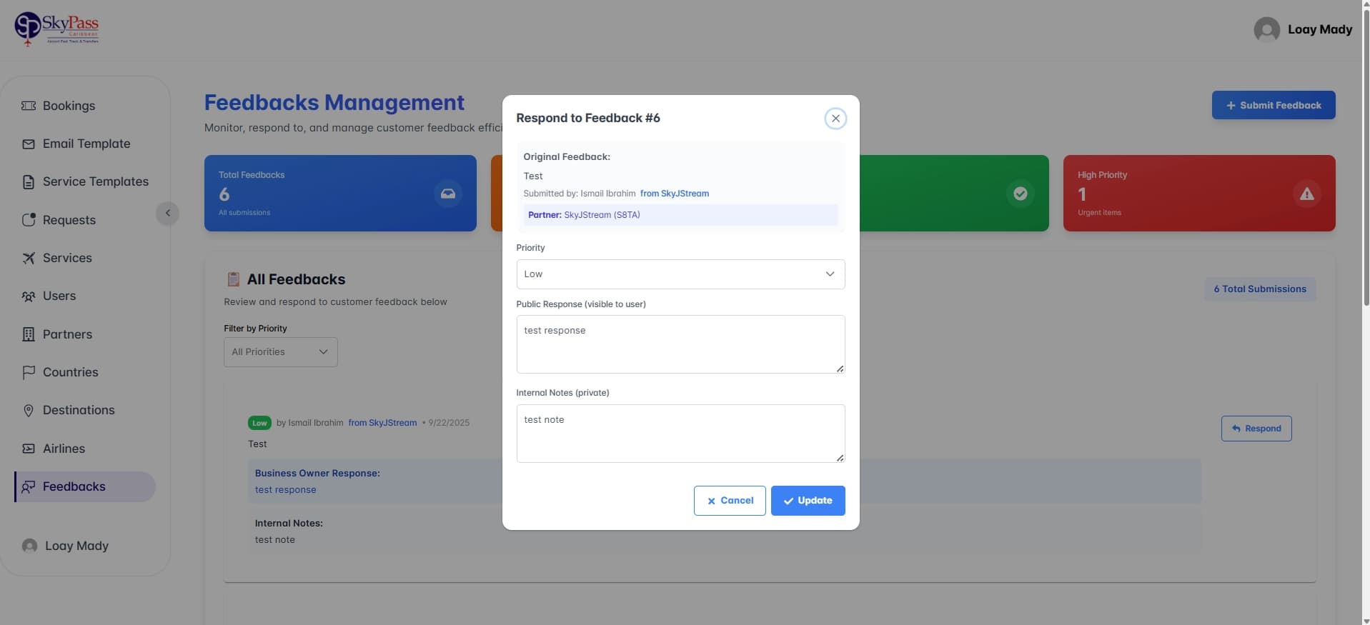 Respond to Internal Feedback