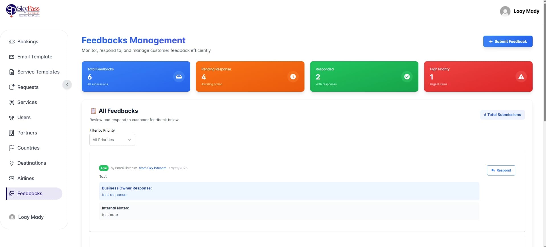 Internal Feedback Dashboard