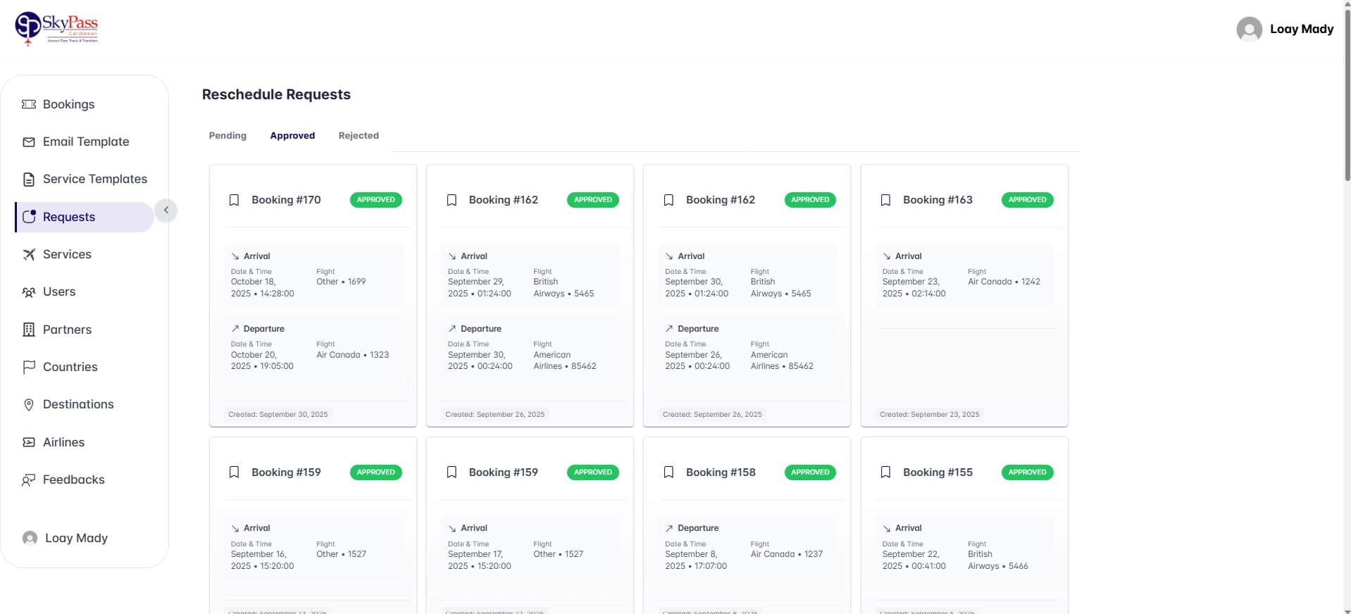 Reschedule Requests Management - Admin Dashboard